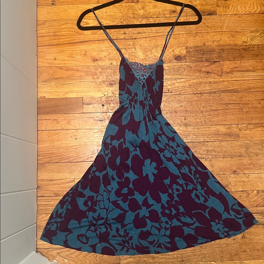 Free People | Blue and Purple Floral Sundress